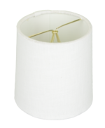5118 White Linen Drum Chandelier Rolled Edge Hardback with Chrome Clip-on 5118